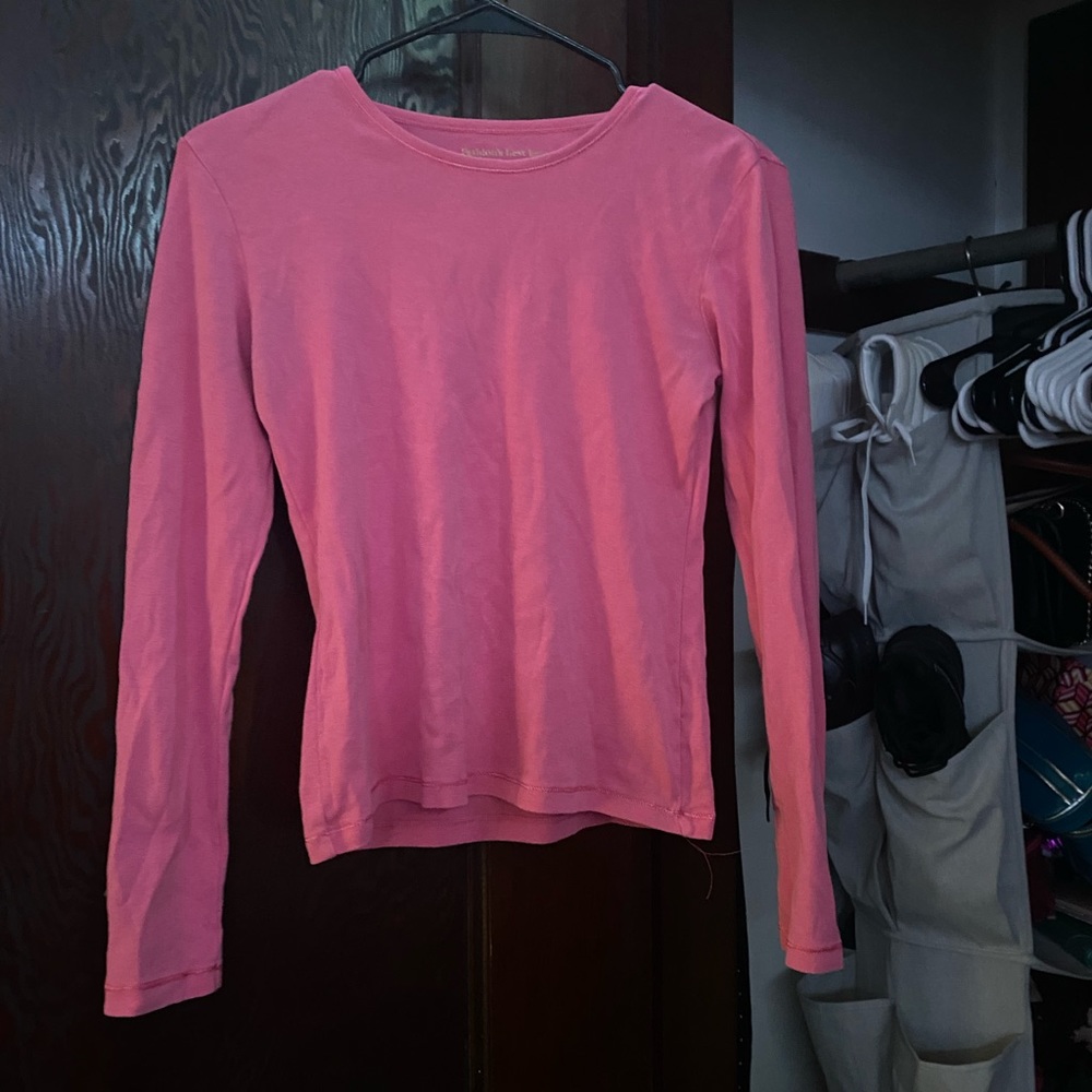 small pink long sleeve shirt